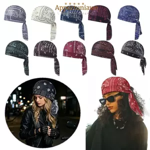 Mũ Hijab IAPPORTUNIA, Khăn trùm đầu Bandana thoáng khí in Paisley, Phụ kiện thời trang Nhanh khô Chống tia cực tím Có thể điều chỉnh Mũ cướp biển thể thao