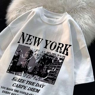 COD✅(Hồ Chí Minh)🚚 Áo thun 100% cotton tay ngắn form rộng oversize cổ tròn in hình ảnh mùa hè dày dặn basic unisex