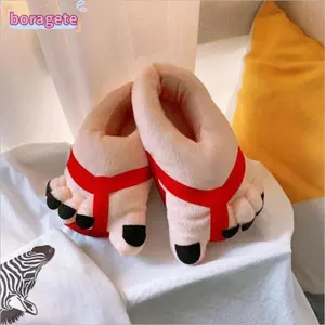 BORAGETE Dép Vui Nhộn, Giày Ngón Chân To Sáng Tạo, Cặp Đôi Cotton Mềm Mại Ngộ nghĩnh Hoạt Hình Ngón Chân Giày Nữ