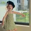 Bé Gái (80-140) Mùa Hè Phong Cách Mới Màu Xanh Lá Cây Chấm Bi Sling Váy Ngủ Thời Trang Thường Ngày
