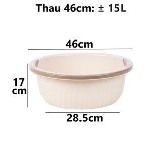 Thau chậu viền Nhật nhựa VIỆT NHẬT - Nhỏ, vừa, to - Tắm bé, lau nhà, giặt đồ - 2330/1/2/3/4