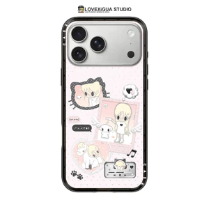Ốp Điện Thoại Từ Tính Hình Mèo Màu Hồng Cho IPhone 17Pro Max 17 Air 15 14 13 16 Plus Ốp Lưng Chống Sốc Bảo Vệ Mặt Sau