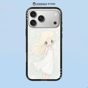 Cô Gái Mặc Váy Dài Màu Trắng Thổi Trong Gió Ốp lưng Từ Tính Cho IPhone 15 14 13 16 Plus 17Pro Max 17 Vỏ Khí Chống Sốc Bảo Vệ Mặt Sau
