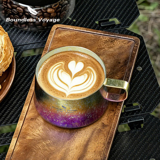 Boundless Voyage Đôi Tường Titan Cốc Có Thìa 75 / 100 / 200ml Mini Espresso Trà Siêu Nhẹ Cắm Trại Bộ Đồ Ăn Di Động