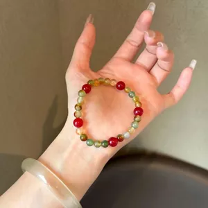 Ánh Sáng Sang Trọng Cao Cấp Xanh Mùa Đông Vòng Tay Thích Hợp Phiên Bản Hàn Quốc Không Phổ Biến Vòng Tay Gốm Phong Cách Vòng Tay Thủy Tinh 6.21