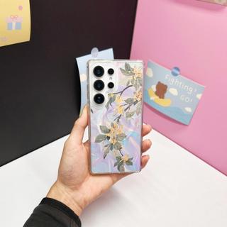 Dành Cho Samsung s26 Ultra S25 FE S25 Ultra Ốp Lưng S24 Ultra S24 FE Hoạt Hình Dễ Thương A56 17 16 15 14 13 12 pro max Từ S23 Siêu Cứng gợn Sóng Trong Suốt Lá Thơm
