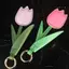 Mặt dây chuyền túi FANSIN, Dây buộc da PU Móc khóa hoa Tulip, Móc khóa ô tô di động nhiều màu thời trang quyến rũ dành cho nữ