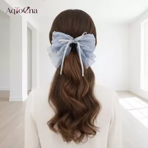 AqToCna Thanh Lịch Voan Nơ Tóc 1 Cái Có Ngọc Trai Cho Đám Cưới Tạo Kiểu Tóc AqToCna