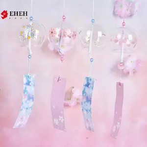 1 Chuông Gió Thủy Tinh Treo Thủ Công Chuông Gió Trang Trí Nhà Họa Tiết Sakura VN