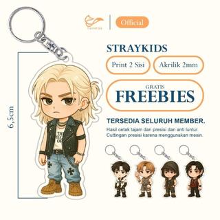 (GRATIS FREEBIES) Gantungan Kunci Akrilik Kpop SKZ Straykids x SK Zoo Lightstick Cover Keychain