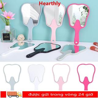 Gương trang điểm HEARTHLY, Gương cầm tay hình răng PVC, Quà tặng gương độ phân giải cao dễ thương