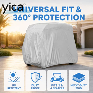 Vỏ xe tham quan YICA, Vỏ xe Golf chống nước 2 / 4 hành khách, Vỏ bảo vệ chống đông lạnh đa năng Phụ kiện xe ngoài trời chống gió