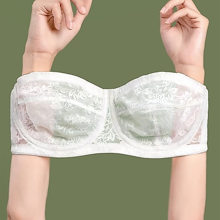 Áo lót Siêu Mỏng Không Dây Không Trượt Thêu Hoa Có Gọng Thép Nâng Ngực Gợi Cảm Cho Nữ