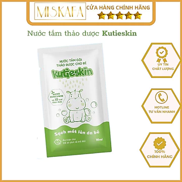 (Gói dùng thử) Nước tắm Kutieskin, nước tắm gội thảo dược cho bé, Sữa tắm cho bé Kutieskin