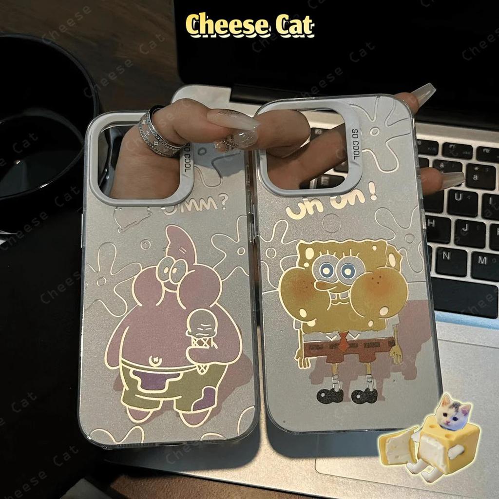 Miếng bọt biển sao biển hoạt hình dễ thương cho iPhone 13 14 15 12 11 16 17 Pro Max Xs Max XR 7 8 Plus Vỏ bảo vệ cứng