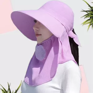 Mũ chống nắng Mặt nạ thoáng khí Bảo vệ cổ Tích hợp Mũ chống nắng Bảo vệ tia cực tím Mũ chống nắng ngoài trời Nữ mùa hè