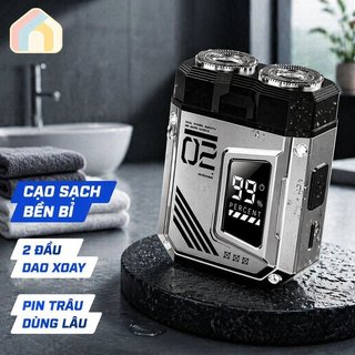 Máy Cạo Râu Điện Mini Dao Cạo Khô Lưỡi Kép Usb Sạc Chống Thấm Nước Yên Tĩnh Di Động Nam