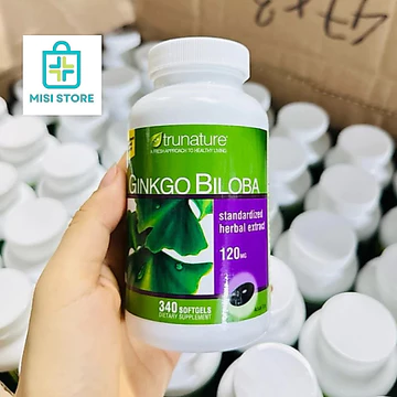 (Date 2028) Viên uống bổ não Trunature Ginkgo Biloba 120mg, hộp 340 viên của Mỹ (340 viên, của Mỹ)