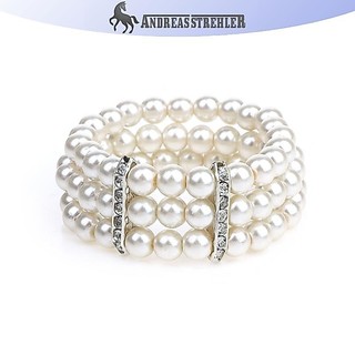 Onetimingfine 3 Hàng Ngọc Trai Kim Cương Giả Vòng Tay Co Giãn Vòng Tay Mô Phỏng Ngọc Trai Nhiều Lớp Đính Hạt Lắc Tay Nữ Trang Sức Quà Tặng VN