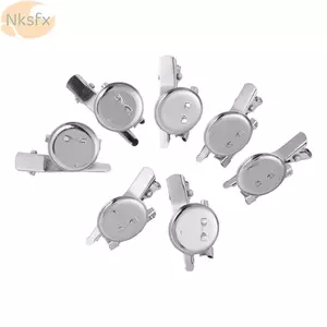 NKSFX 100 Chiếc Huy Hiệu Nút Trống, Khay Tròn Kim Loại Chân Nút Tùy Chỉnh, Phụ Kiện Trang Sức Bạc Có Thể Tái Sử Dụng 20 Mm Chân Trống Nút Kẹp Tóc Trang Trí