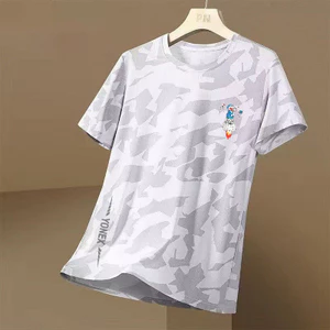 Nhóm mua đồng phục đội cầu lông YONEX tay ngắn nhẹ khô nhanh in 3D rộng rãi và quá khổ nam nữ chạy bộ ngoài trời đồng phục đội thể dục quần vợt