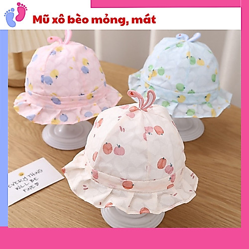 Mũ Tai Bèo Mỏng Cho Bé Gái Họa Tiết Cute Cao Cấp,Mũ Trẻ Sơ Sinh 0->6 tháng tuổi,nón tai bèo trẻ em saubabi