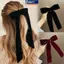 MAKY Vintage Nhung Nơ Kẹp Tóc Barrettes Cho Nữ Cô Gái Cưới Ruy Băng Dài Hàn Quốc Kẹp Tóc Hairgrip Phụ Kiện Tóc VN