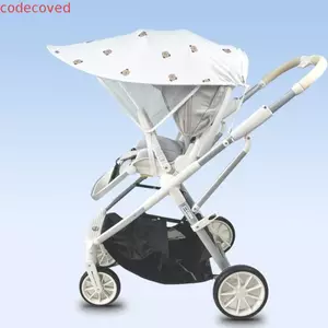 Tấm che nắng xe đẩy em bé CODECOVED, Tấm che nắng chống tia cực tím mở rộng, Điều chỉnh vải co giãn đáng yêu Tấm che nắng nhẹ Phụ kiện Buggy cho trẻ em