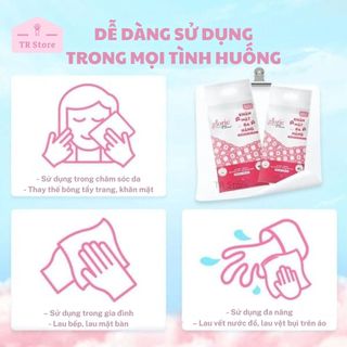Cuộn 50 Tờ Khăn Khô Đa Năng Glorie - Lau Mặt, Tẩy Trang Siêu Thấm Hút Tiết Kiệm Dùng 1 Lần