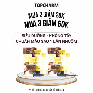 [NHIỀU DƯỠNG] Thuốc nhuộm tóc ĐỎ VANG RUBY màu trẻ trung Chamis chuẩn phủ bạc không cần tẩy tặng bộ dụng cụ