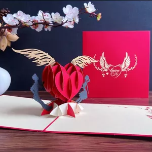 Thiệp xưng tội ngày lễ tình nhân Đôi cánh tình yêu Quà tặng thiệp chúc mừng ba chiều 3D dành cho bạn trai và bạn gái 520 Tanabata Quà tặng sáng tạo 6.