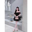 Đầm trễ vai chấm bi basic dáng ngắn xoè trẻ trung Đồ lót bảo hộ BYJOLIE