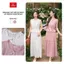 Đầm maxi nữ CARDINA chất liệu thô thêu sát nách cỏ tròn eo chun peplum 6VXM01