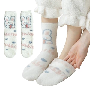 XGB Nữ Fuzzy Tất Dép Lông Tơ Ấm Áp Tất Dày Sang Trọng Ấm Áp Mùa Đông Tất Ngủ