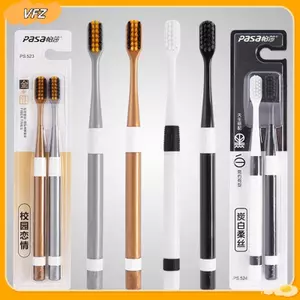 VFZ 2 Chiếc Bàn Chải Đánh Răng Than Tre Siêu Mịn Làm Sạch Lông Mềm, Trang Phục Gia Đình Cặp Đôi Người Lớn Lông Mịn Bàn Chải Đánh Răng Louislifecool