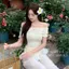 Áo thun len quây một cổ dành cho nữ Mùa hè Thiết kế sản phẩm mới Niche Slim-fit Áo thun ống ngắn Top