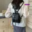 Túi đeo vai SAMO, Ba lô nữ da PU dung tích lớn, Túi sách học sinh màu trơn thời trang phong cách Hàn Quốc dành cho nữ