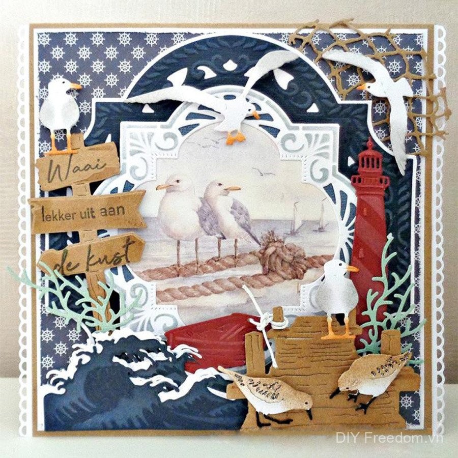 Sóng Ren Thép Carbon Cắt Khuôn DIY Giấy Thủ Công Dập Nổi Khắc Mẫu Sổ Lưu Niệm Album Ảnh Thiệp Chúc Mừng Cắt Chết 6749