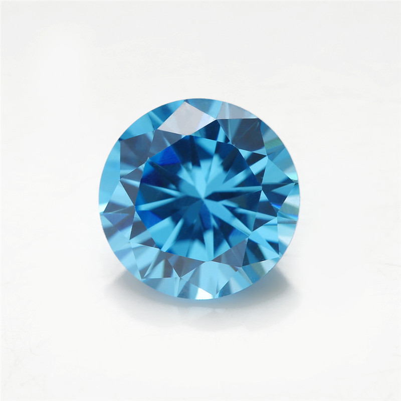Biển xanh cắt hình tròn từ 15 đến 30 viên từ 3.25 mm đến 10 mm, cubic zirconia, phù hợp làm trang sức DIY