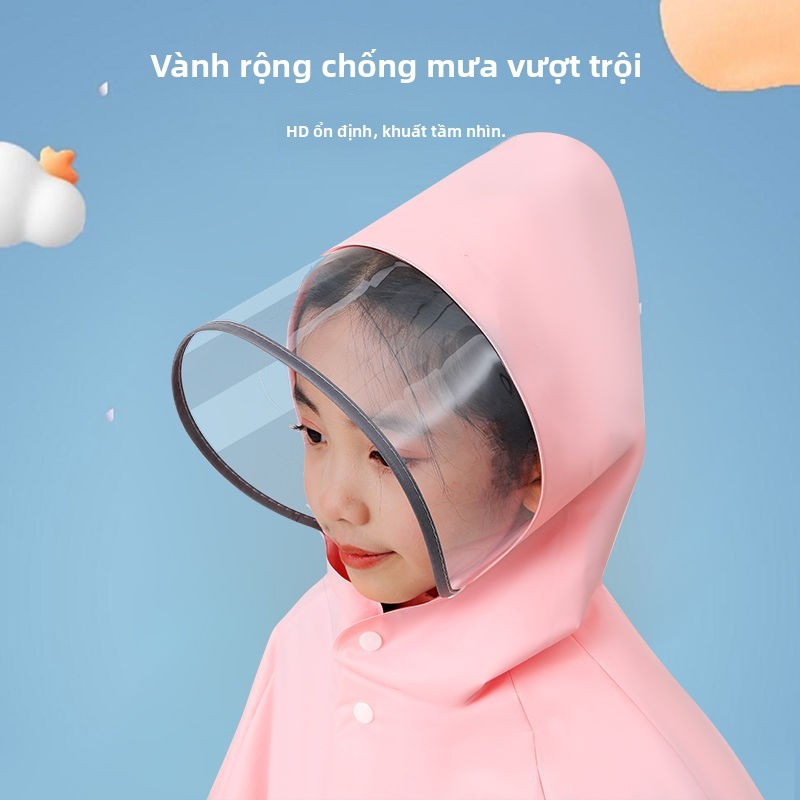 Áo Mưa Trẻ Em Cao Cấp Chống Thấm Nước Cho Bé Trai Bé Gái Đi Học Mẫu Giáo Có Vị Trí Để Ba Lô