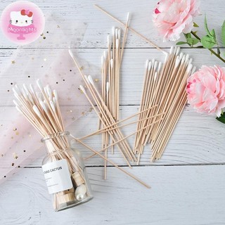 Moonlights 100 miếng gạc y tế tay cầm bằng gỗ dài 6 '' Dụng cụ bôi bông chắc chắn q-tip EN