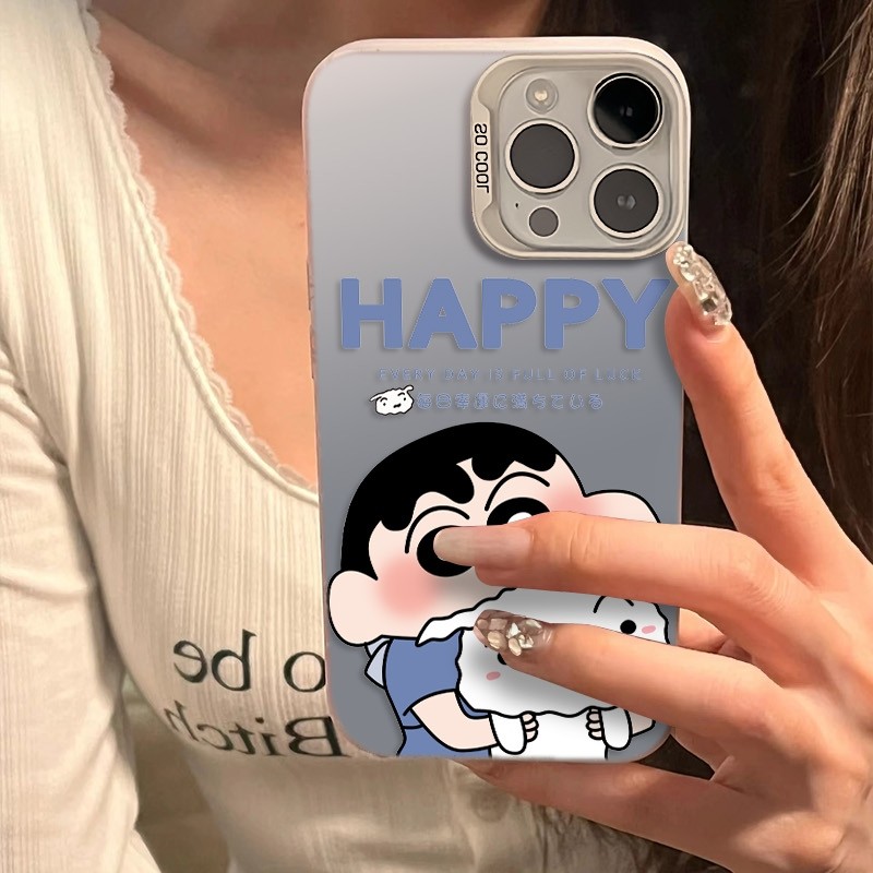 Ốp Lưng iPhone Hình Shin Và Bạch Tuyết Dễ Thương - Tương Thích 16/15/14/13/12/11 Pro Max, XS Max, X