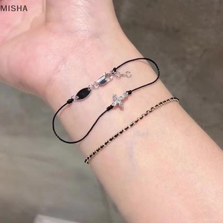Misa Đơn Giản Hợp Thời Trang Tính Khí Vòng Tay Chữ Thập Cho Nữ Bé Gái Thời Trang Đa Năng Mỏng Có Thể Điều Chỉnh Vòng Tay Trang Sức Phụ Kiện Quà Tặng