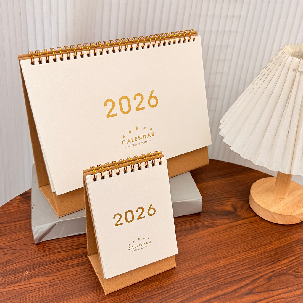 Lịch Để Bàn Tối Giản Thanh Lịch 2026 - Giấy Kraft Chất Lượng Cao Màu Trắng Ngà Sắp Xếp Lịch Cho Máy Tính Để Bàn Trang Trí Bàn Làm Việc Văn Phòng