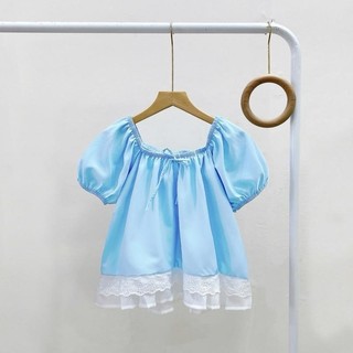 Áo bigsize nữ kiểu ren gấu áo xinh xắn tay phồng cổ vuông bo thun nhẹ nhàng thoải mái cho nàng chubby 55-92kg-  A290