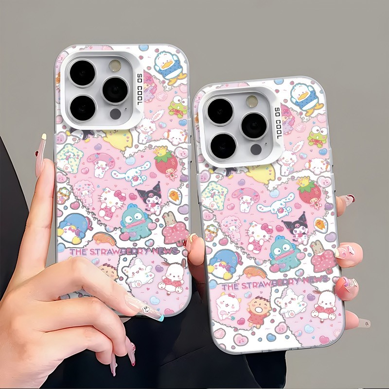 Ốp Lưng iPhone Hình Trái Tim Anime Dễ Thương - Tương Thích 16/15/14/13/12/11 Pro Max, XS Max, X