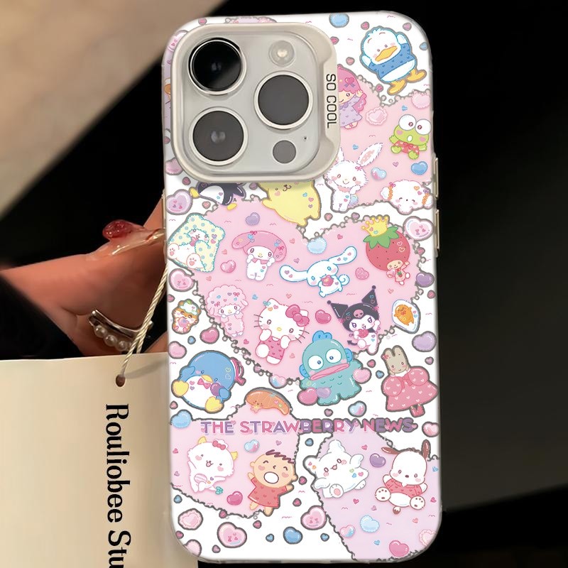 Ốp Lưng iPhone Hình Trái Tim Anime Dễ Thương - Tương Thích 16/15/14/13/12/11 Pro Max, XS Max, X