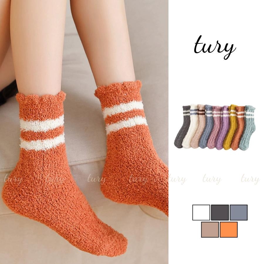 Tất Vớ Len Unisex Nam Nữ - Tury - Vớ tất len lông cừu cổ cao trơn - TV030