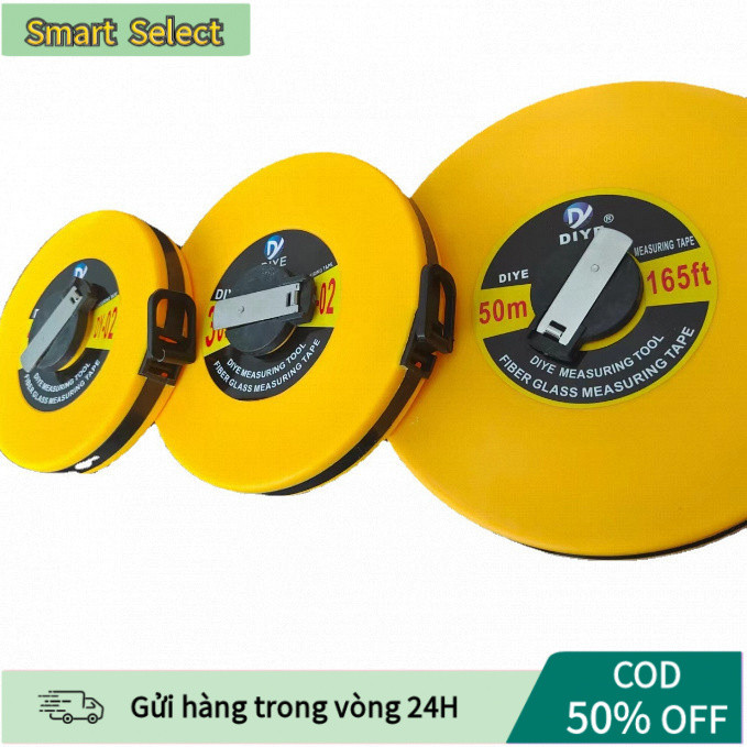 Thước Dây Mét Cuộn 30m, 50m Loại Đẹp, Nhựa ABS Bền, Có Tay Quay Và Tay Cầm Thoải Mái, Đọc Số Dễ Dàng, Hỗ Trợ Đo Đạc Nhà