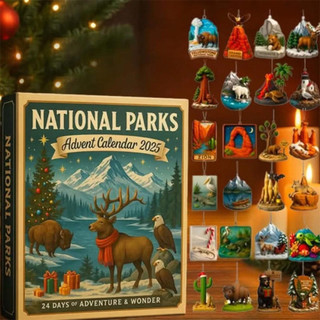 National Parks Advent Calendar 2025, With 24 Iconic Landscapes Ornaments Of National Parks, 24-Days Christmas Countdown Calendar